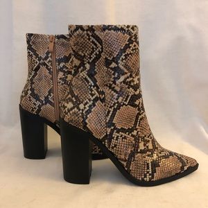 Brown Snake Print Booties